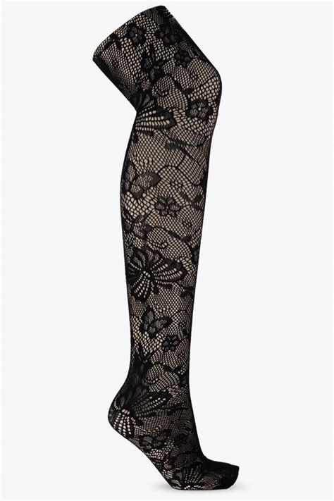 gucci panty zwart logo|gucci lace tights.